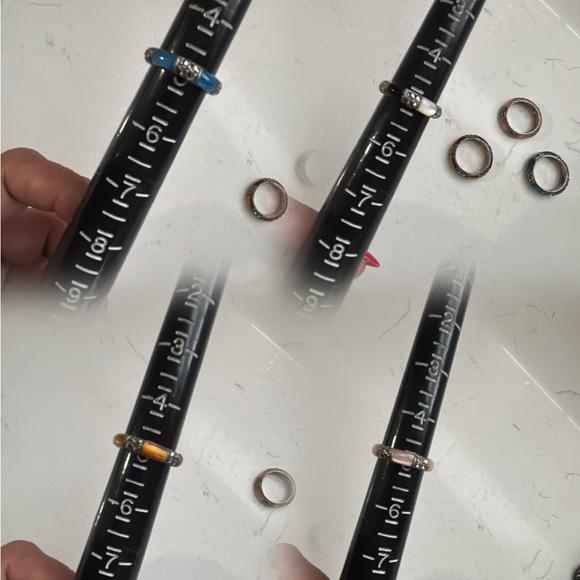 Stackable Multicolor Gemstone Sterling Silver Rings - Picture 16 of 16